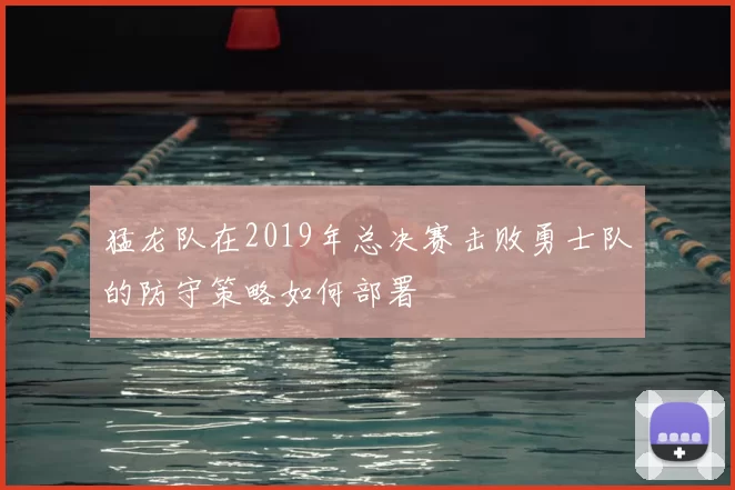 猛龙队在2019年总决赛击败勇士队的防守策略如何部署